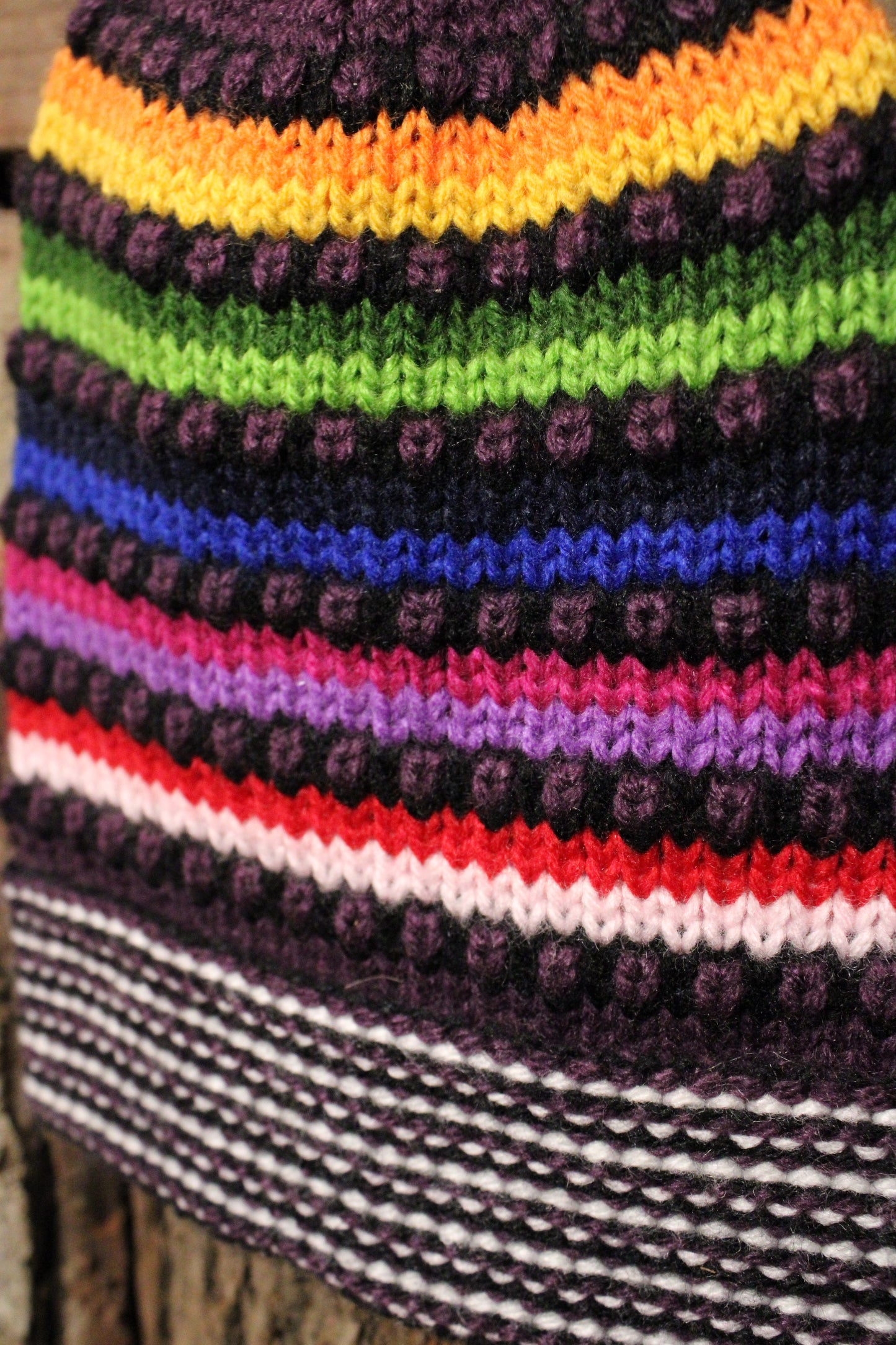 Dots Alpaca Purple Beanie