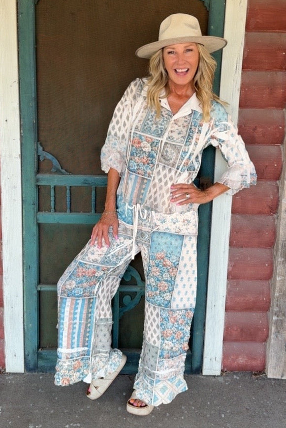Beige Patch Taupe Pants