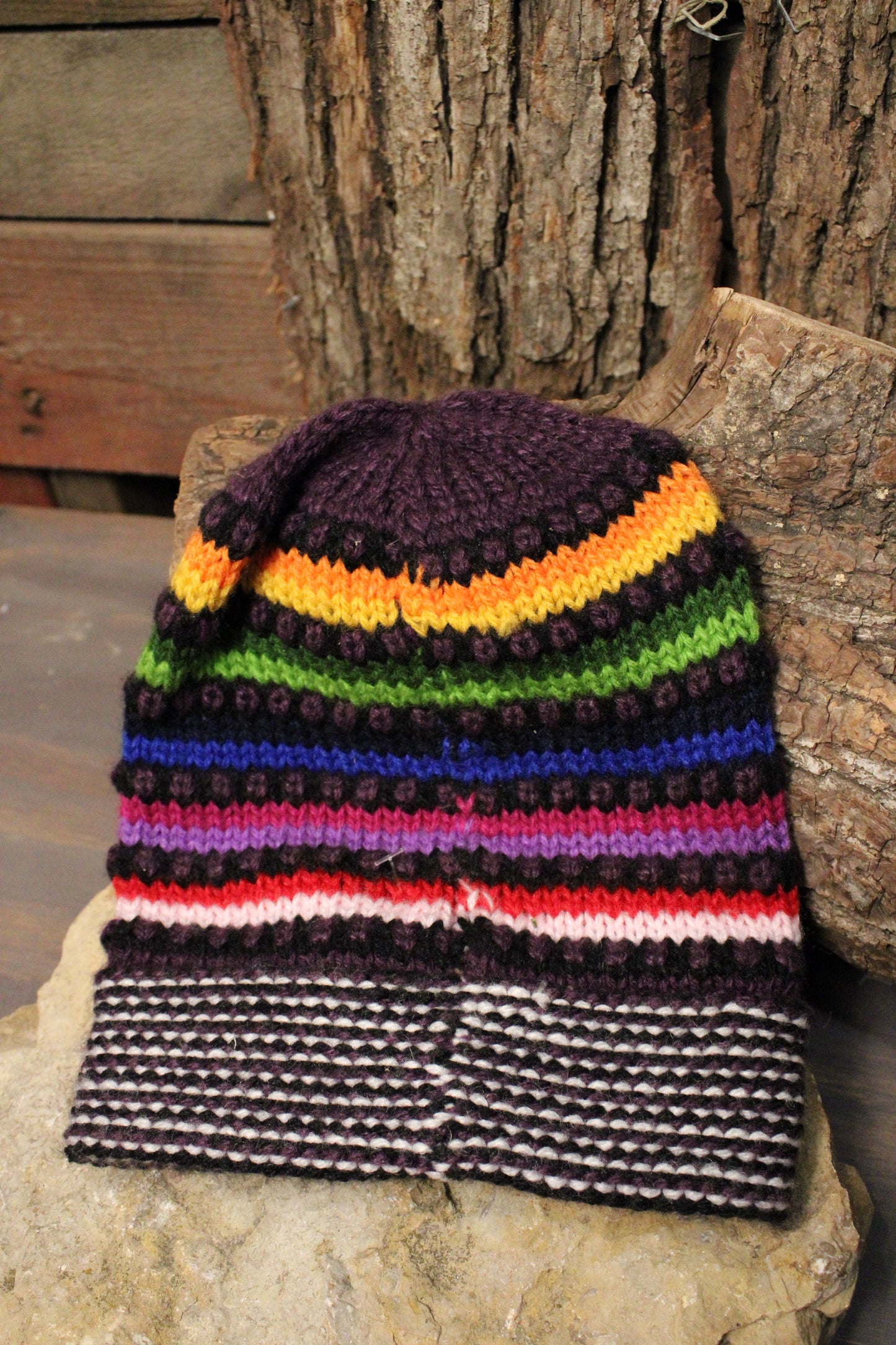 Dots Alpaca Purple Beanie