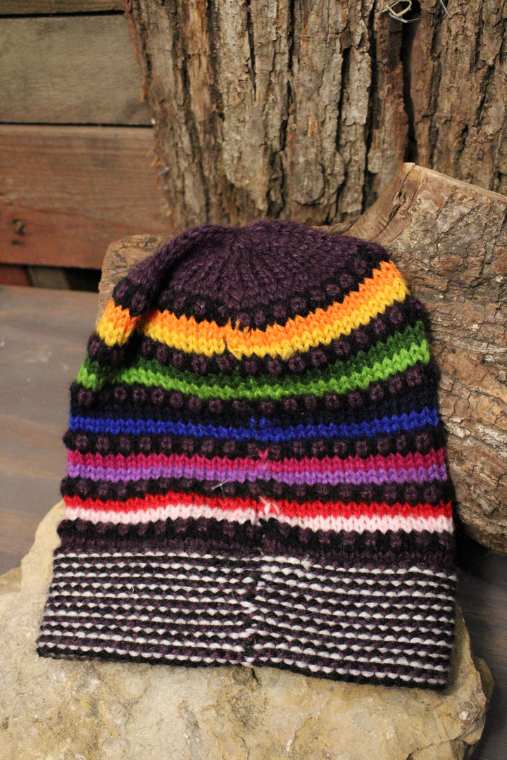 Dots Alpaca Purple Beanie