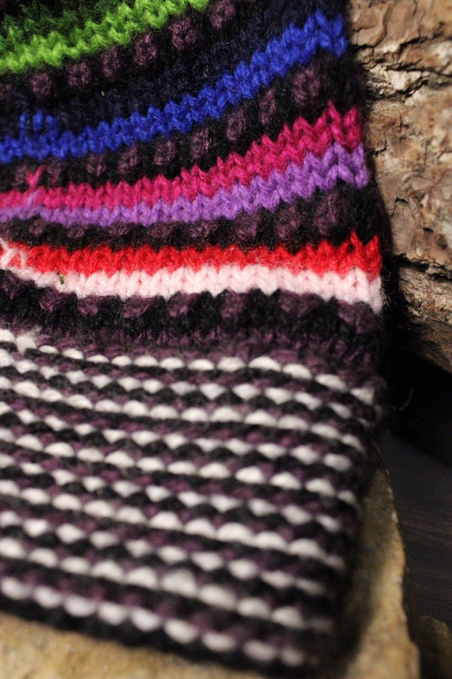 Dots Alpaca Purple Beanie