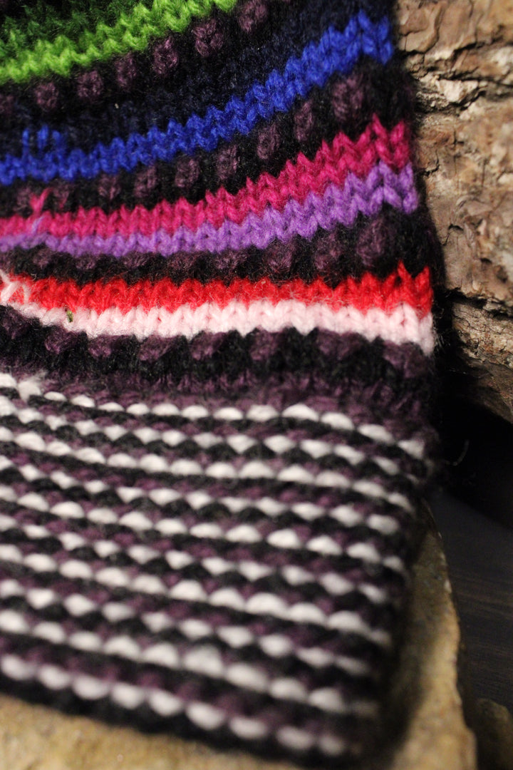 Dots Alpaca Purple Beanie