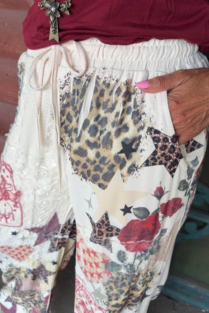 A Touch Of Lace Star Rose Pants