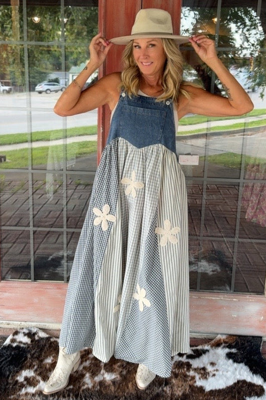 Blue Skies & Blossoms Overall Dress