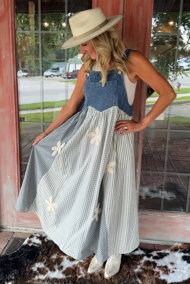 Blue Skies & Blossoms Overall Dress