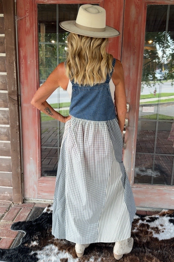 Blue Skies & Blossoms Overall Dress