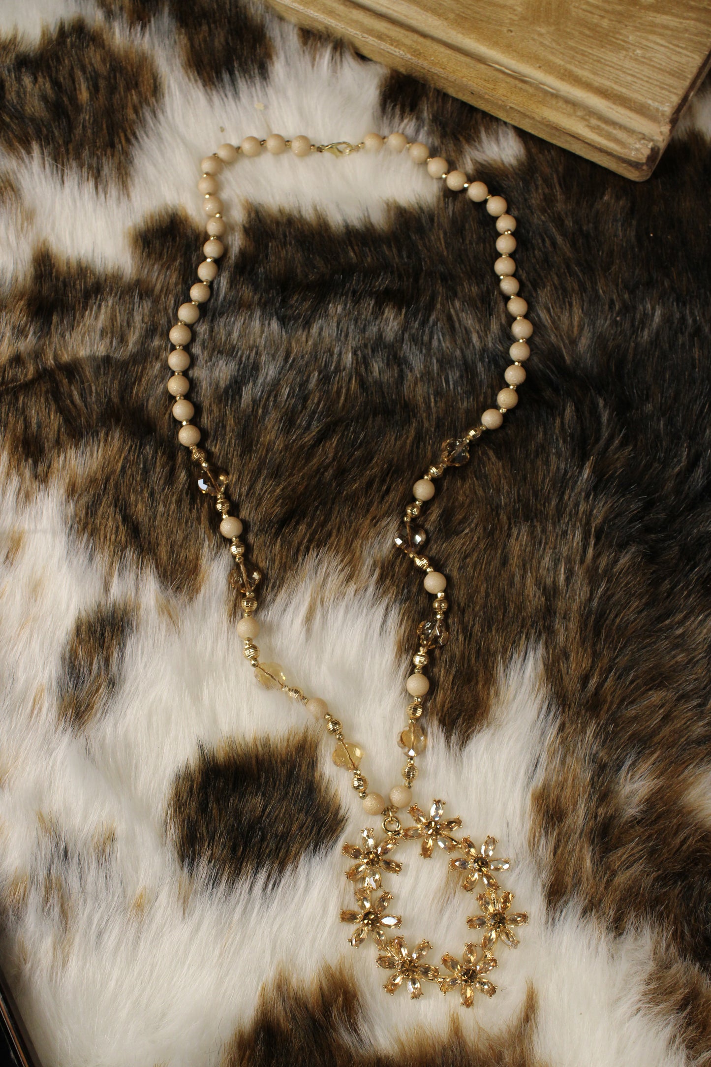 Champagne Shimmer Floral Necklace