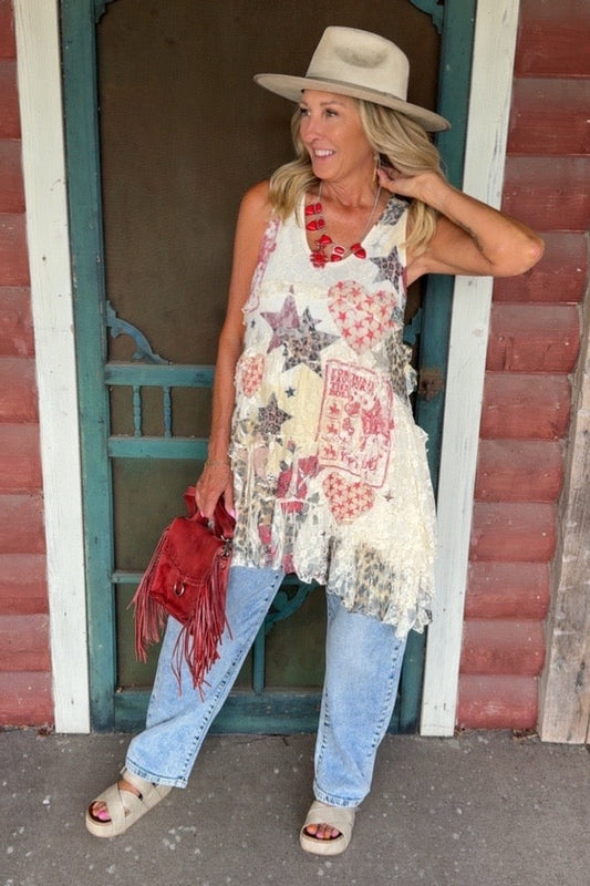 Beige Star Rose Two Way Tunic Dress