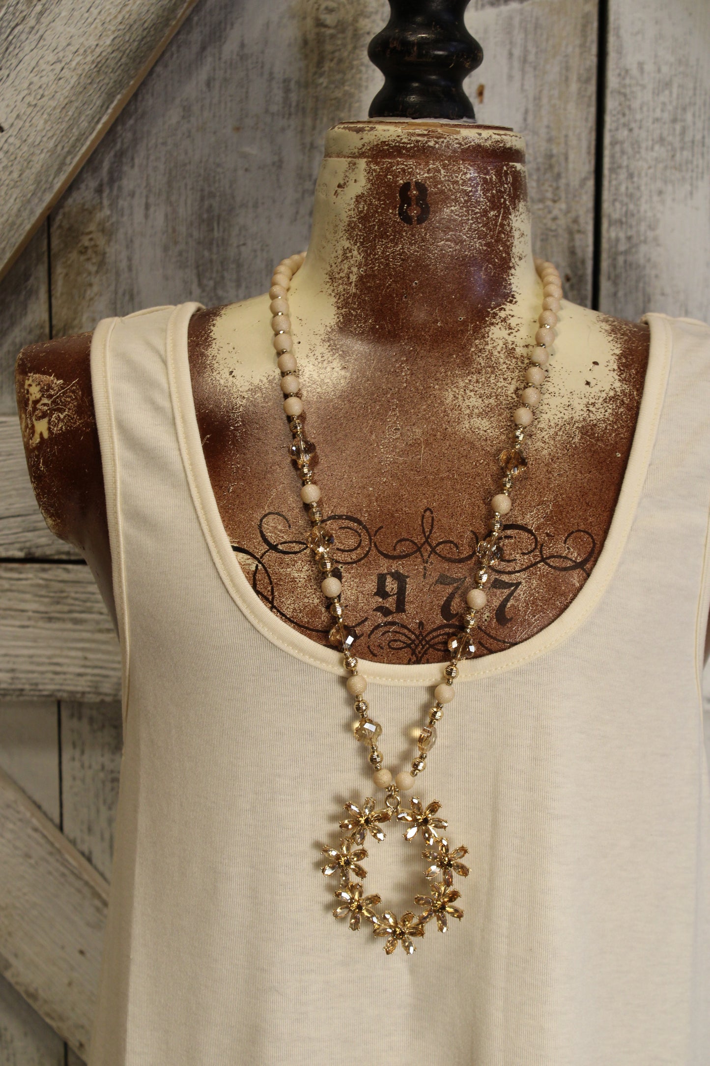 Champagne Shimmer Floral Necklace
