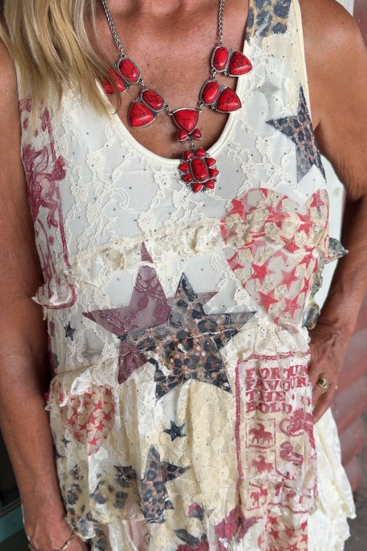 Beige Star Rose Two Way Tunic Dress