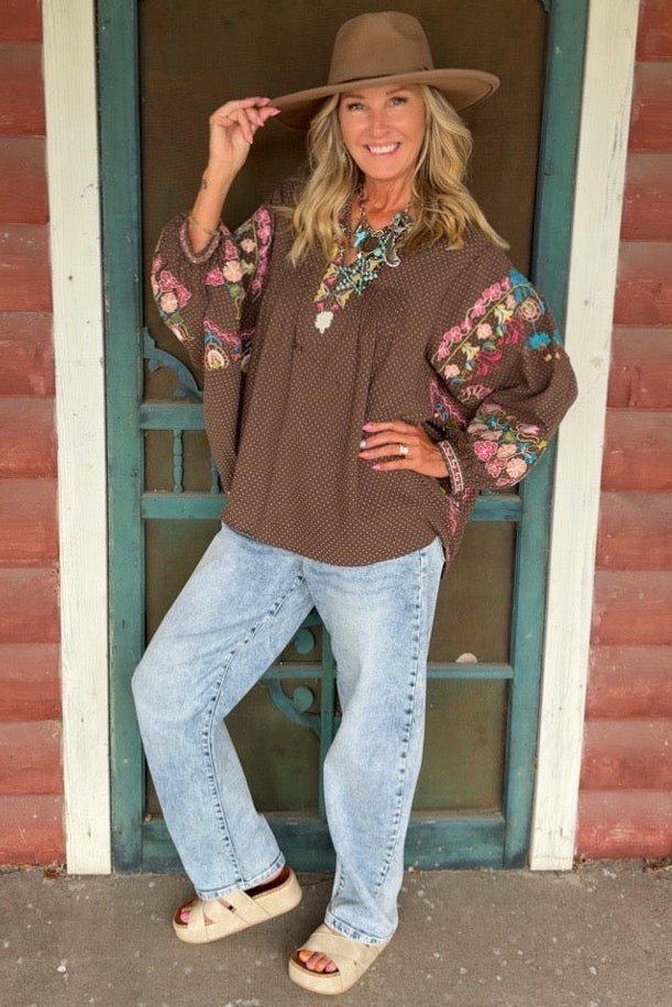 Wildflower Pop Poncho Blouse