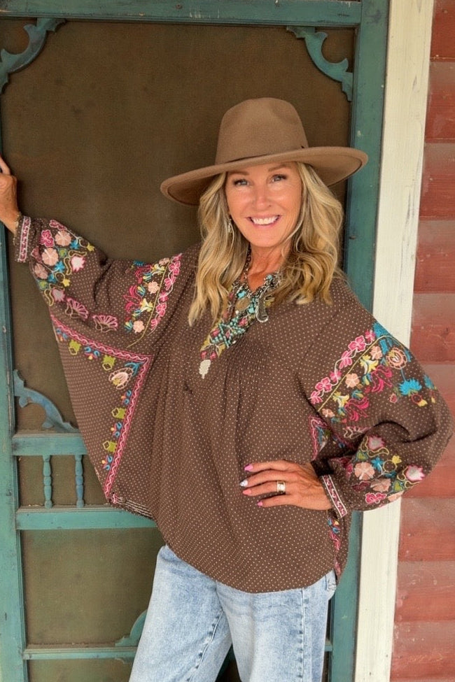 Wildflower Pop Poncho Blouse