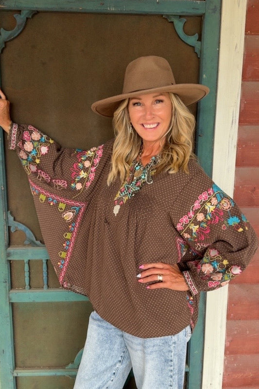 Wildflower Pop Poncho Blouse