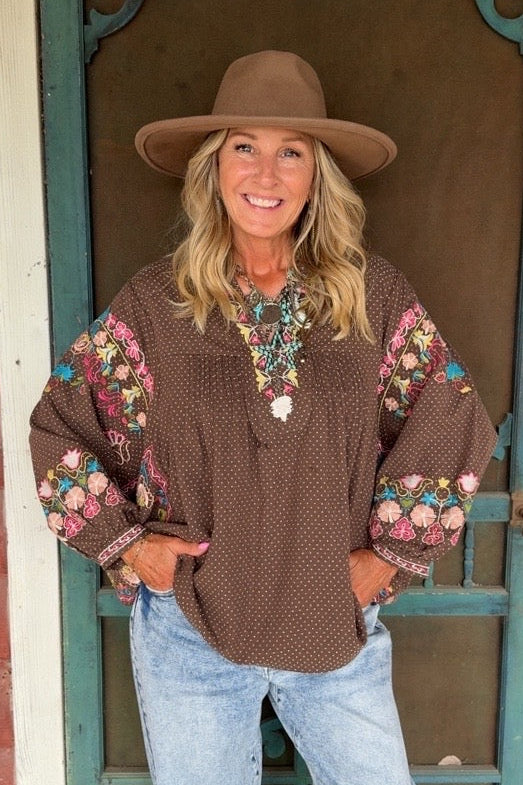 Wildflower Pop Poncho Blouse