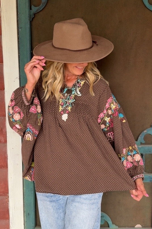 Wildflower Pop Poncho Blouse