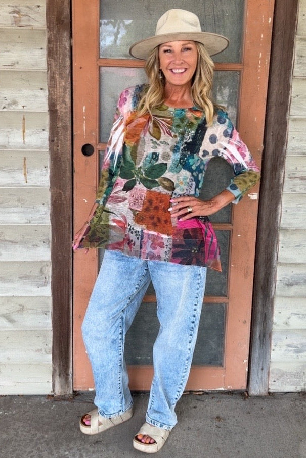 Color Burst Tropical Tunic