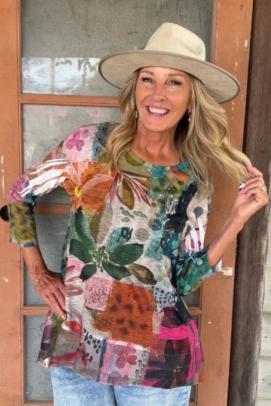 Color Burst Tropical Tunic