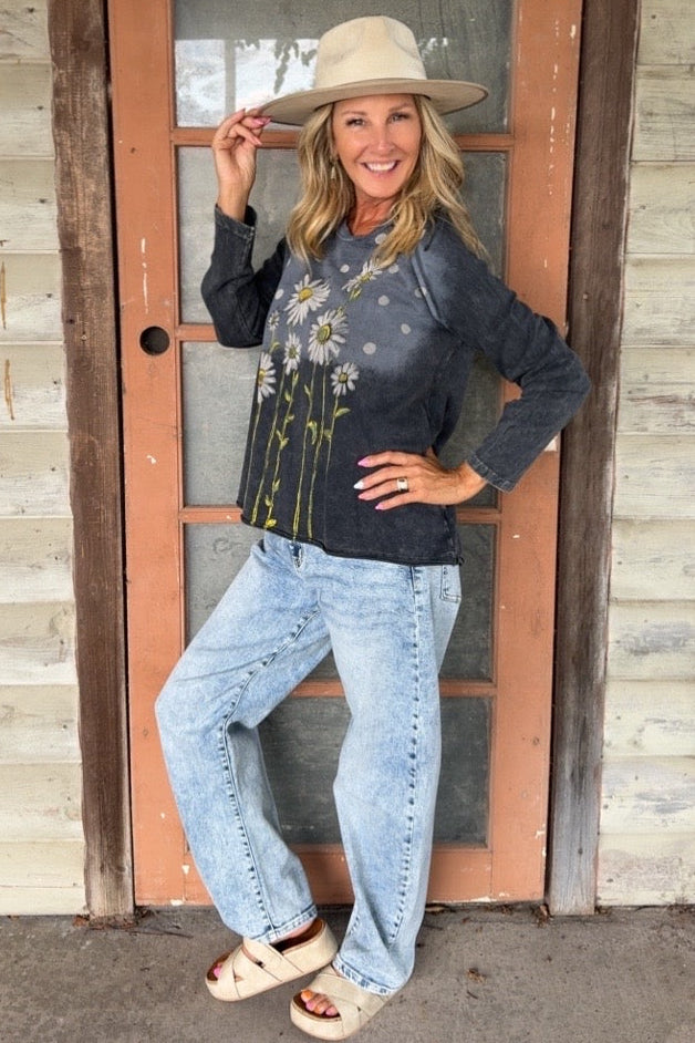 Midnight Bloom &amp; Dot Tunic
