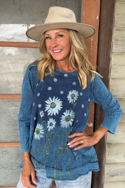 Daisy Dream Teal Tunic
