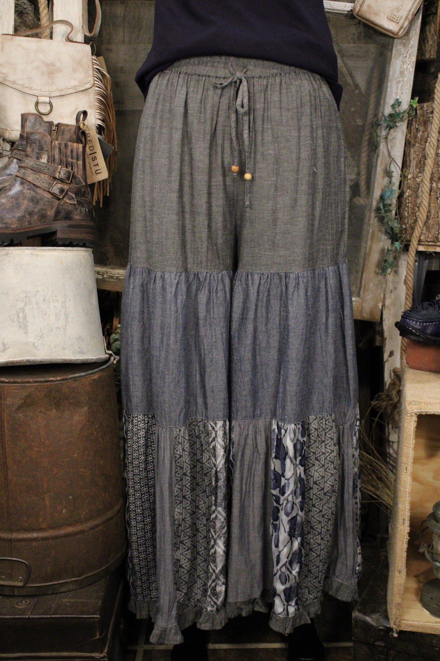 Shades Of Blue Chambray Pants