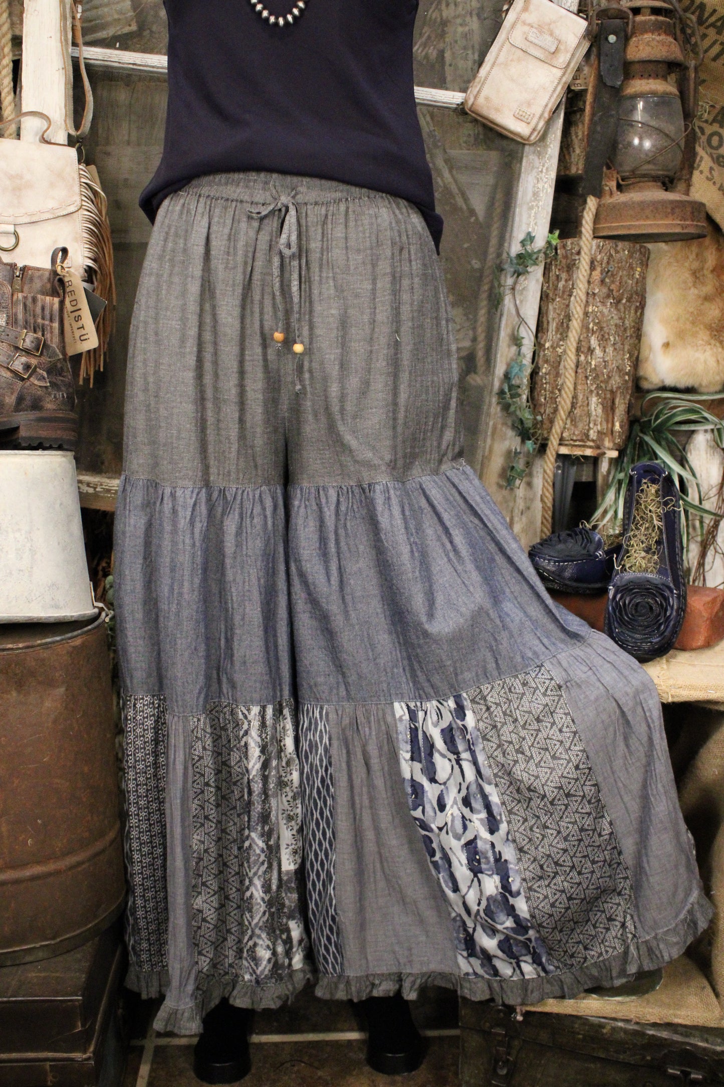 Shades Of Blue Chambray Pants