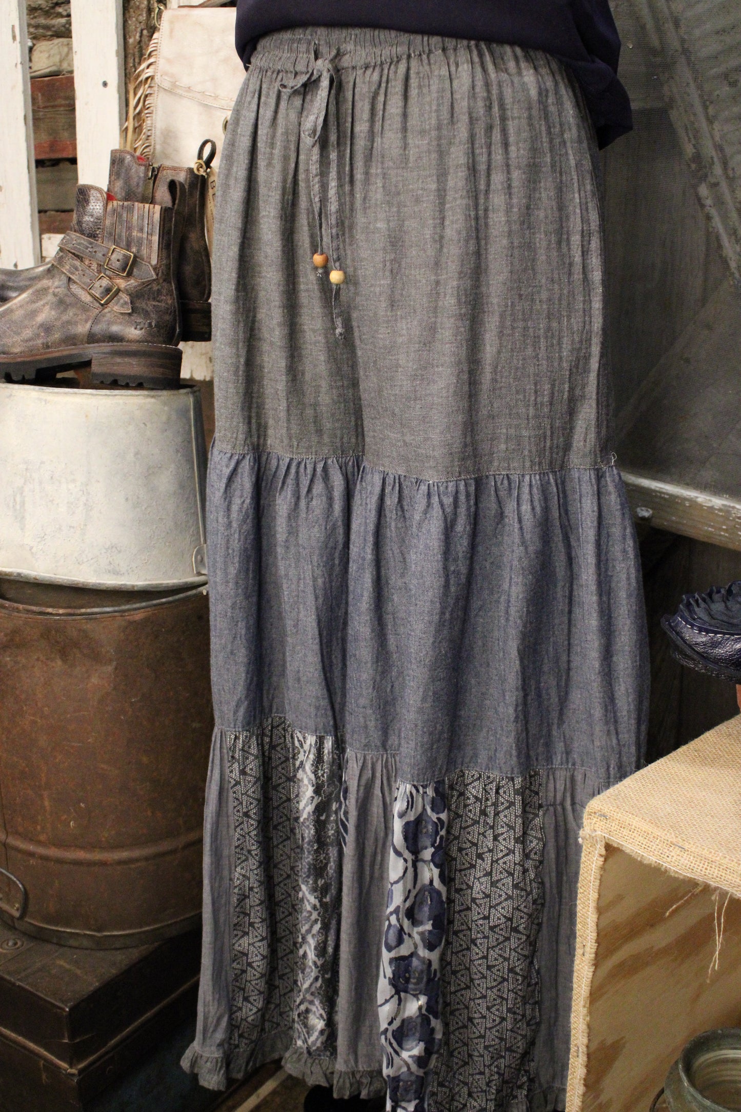 Shades Of Blue Chambray Pants