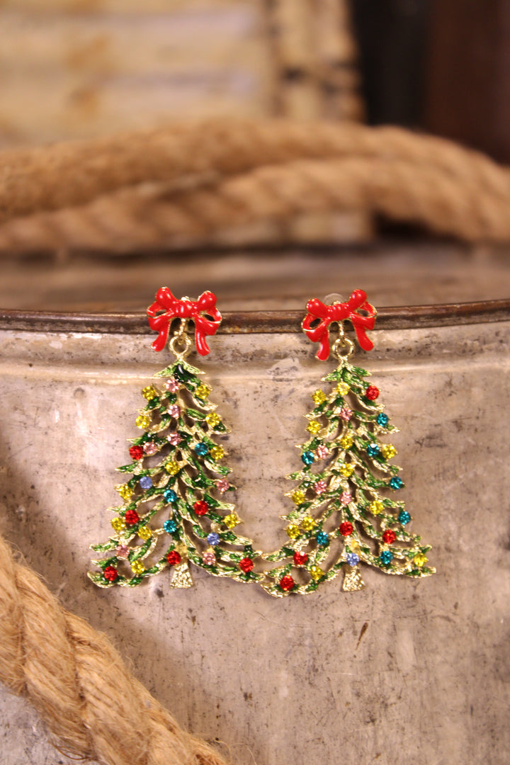 Bling It On Christmas Tree Earrings