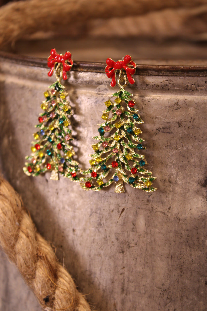 Bling It On Christmas Tree Earrings