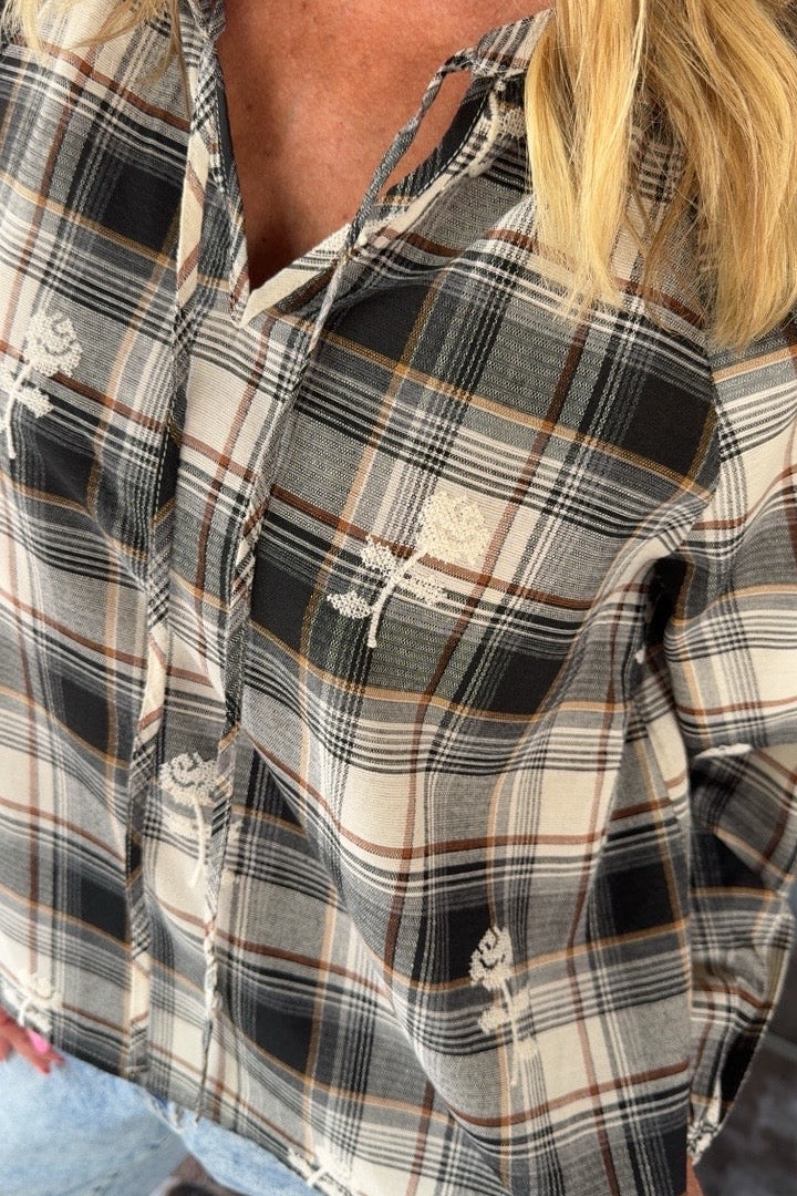 Honey And Hearth Plaid Top