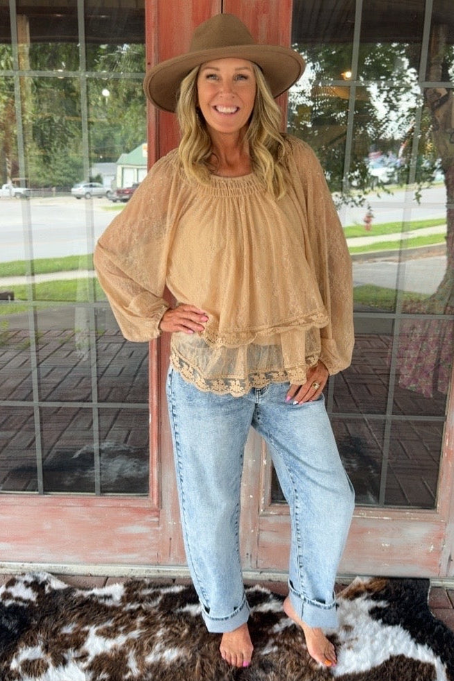 Golden Twilight Sheer Blouse