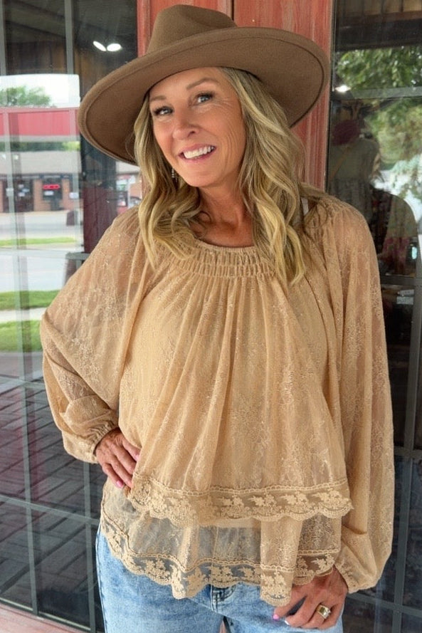 Golden Twilight Sheer Blouse