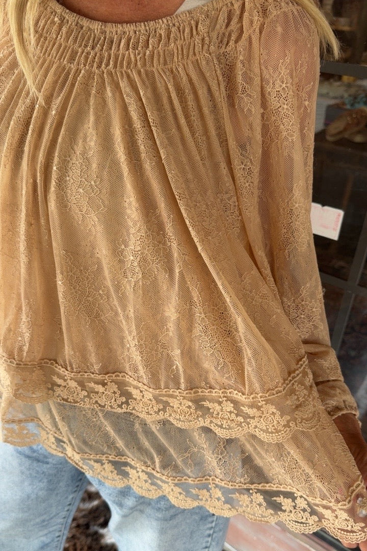 Golden Twilight Sheer Blouse