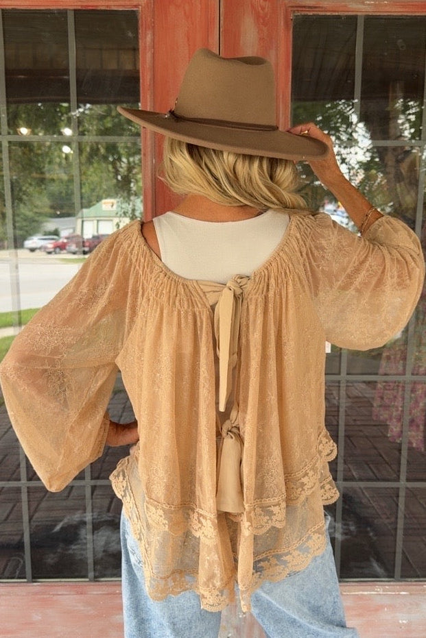 Golden Twilight Sheer Blouse