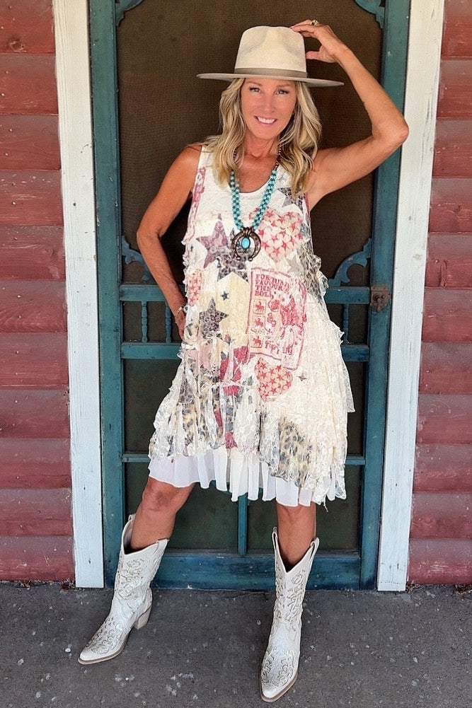 Beige Star Rose Two Way Tunic Dress