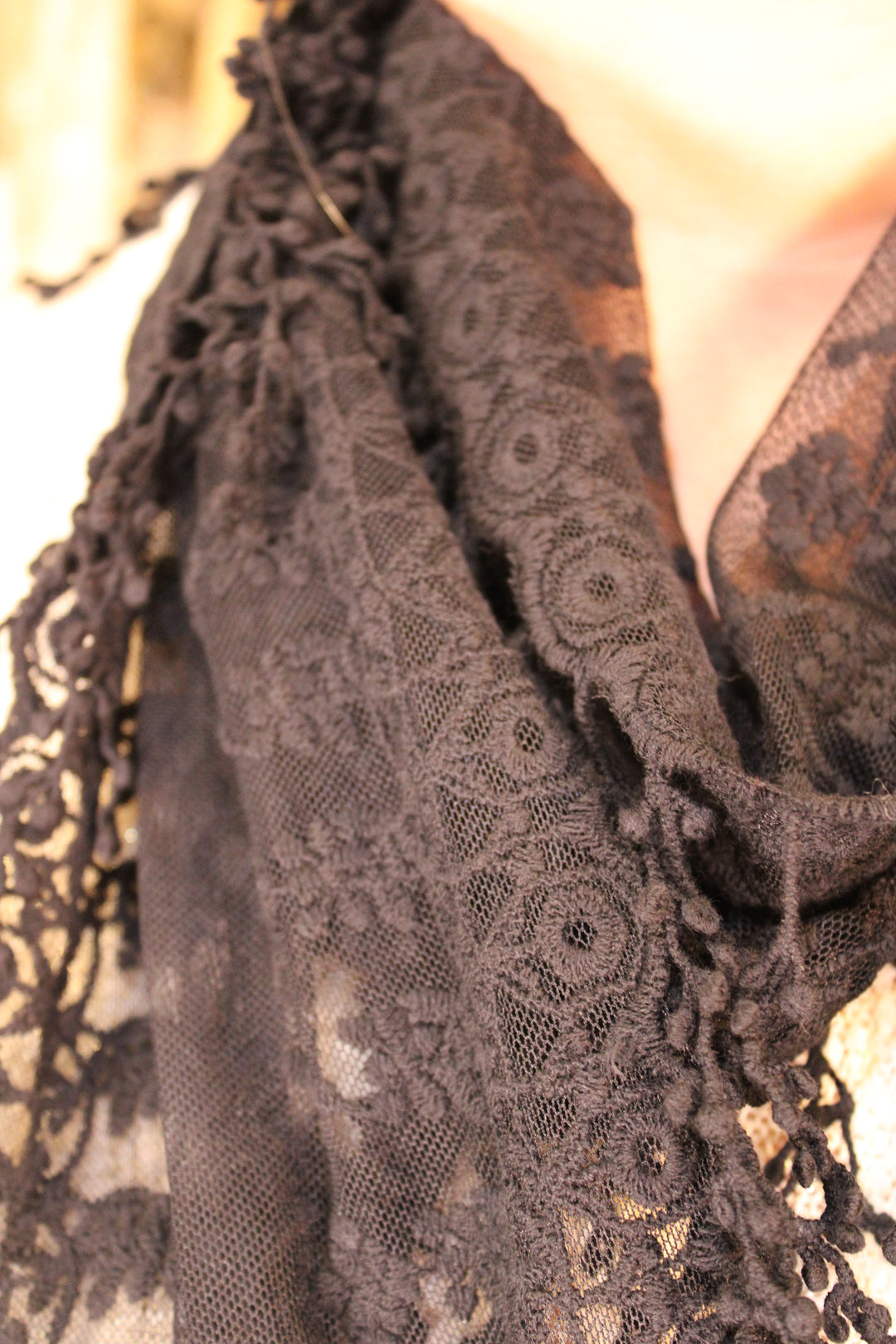 Sweet Celeste Black Lace Scarf