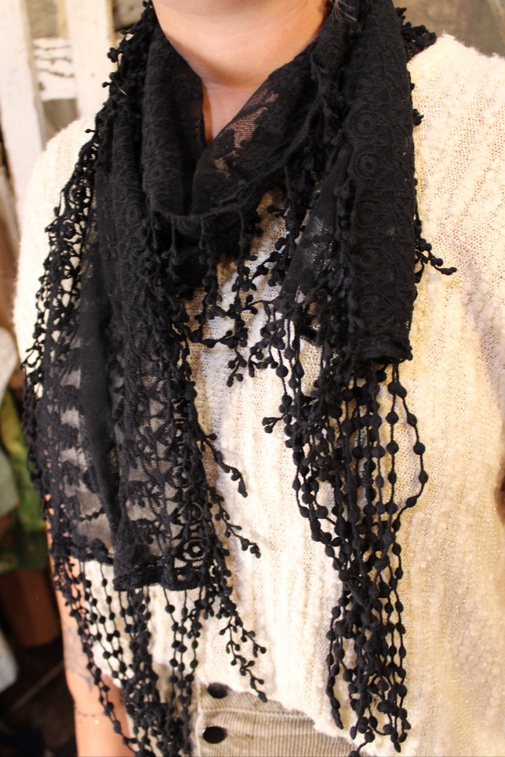 Sweet Celeste Black Lace Scarf