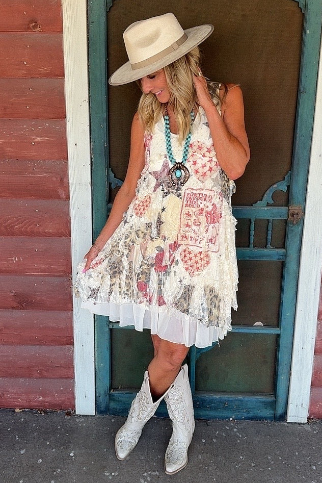 Beige Star Rose Two Way Tunic Dress