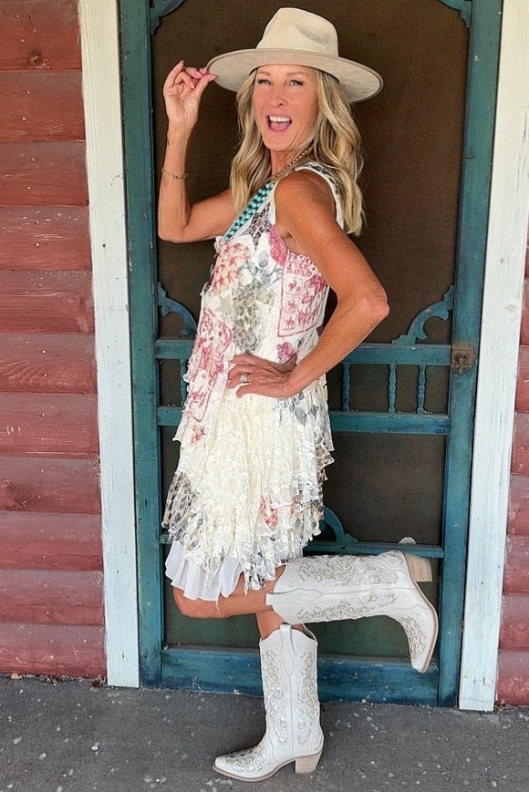 Beige Star Rose Two Way Tunic Dress