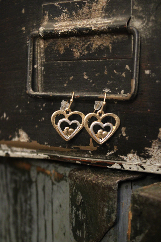 Two Tone Treasure Earrings