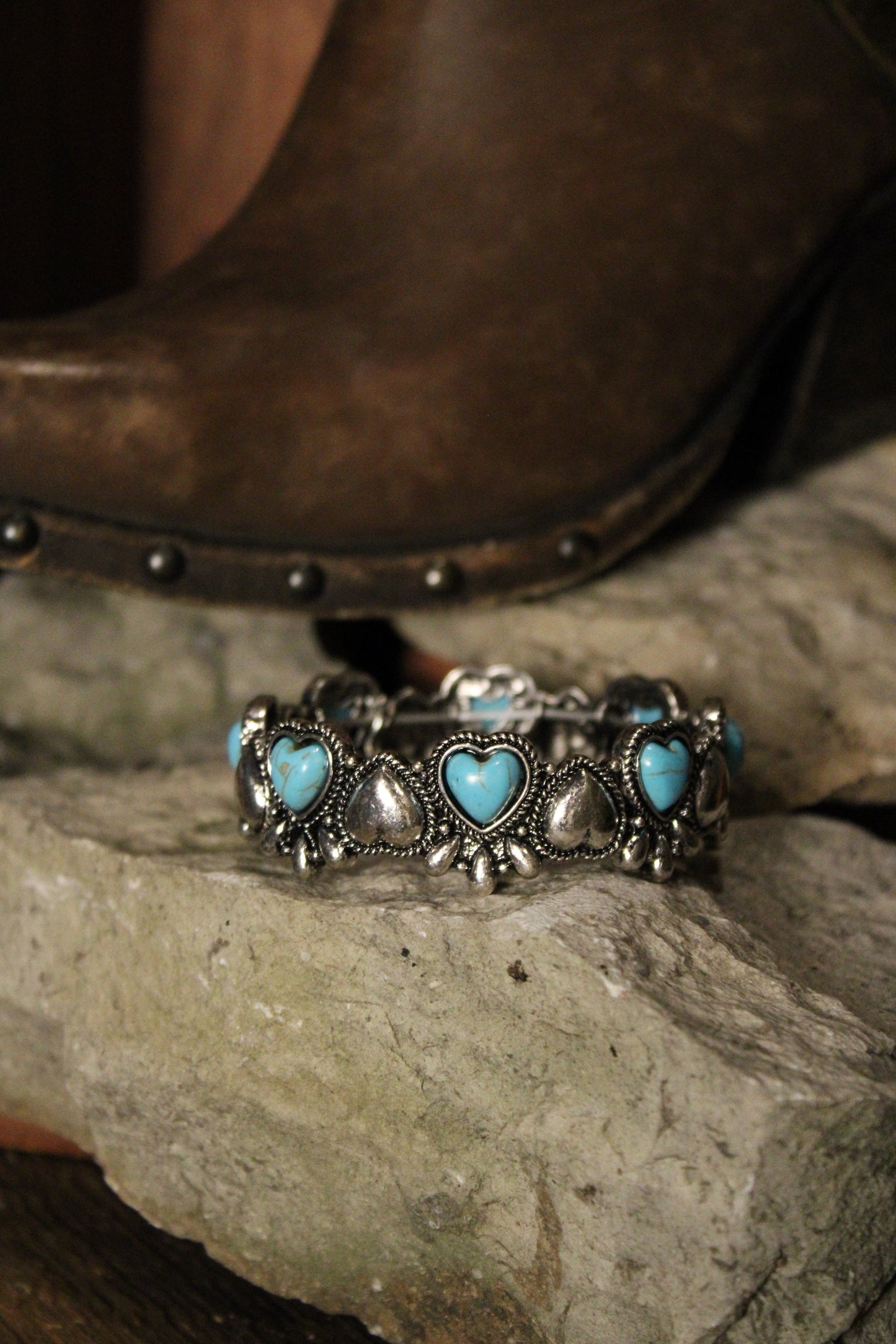 Teal Trails Heart Bracelet