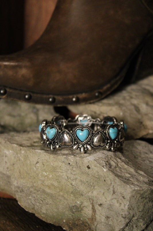 Teal Trails Heart Bracelet