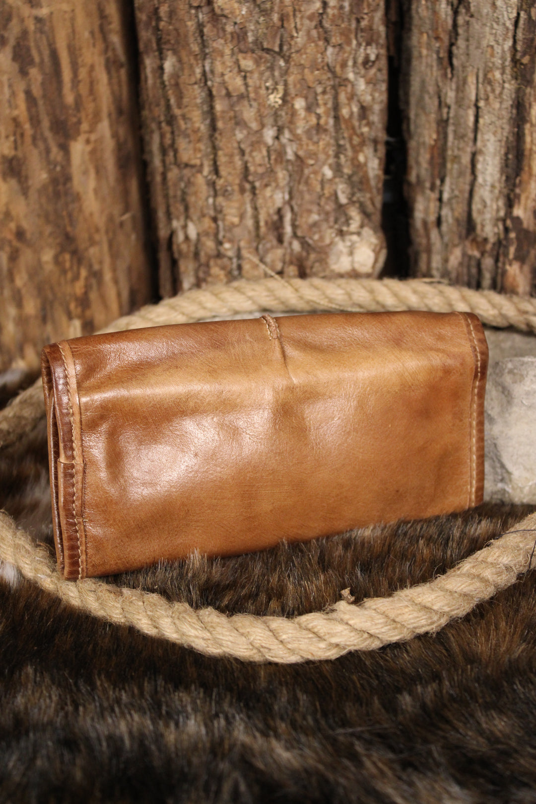 Canton Tan Rustic Wallet Clutch