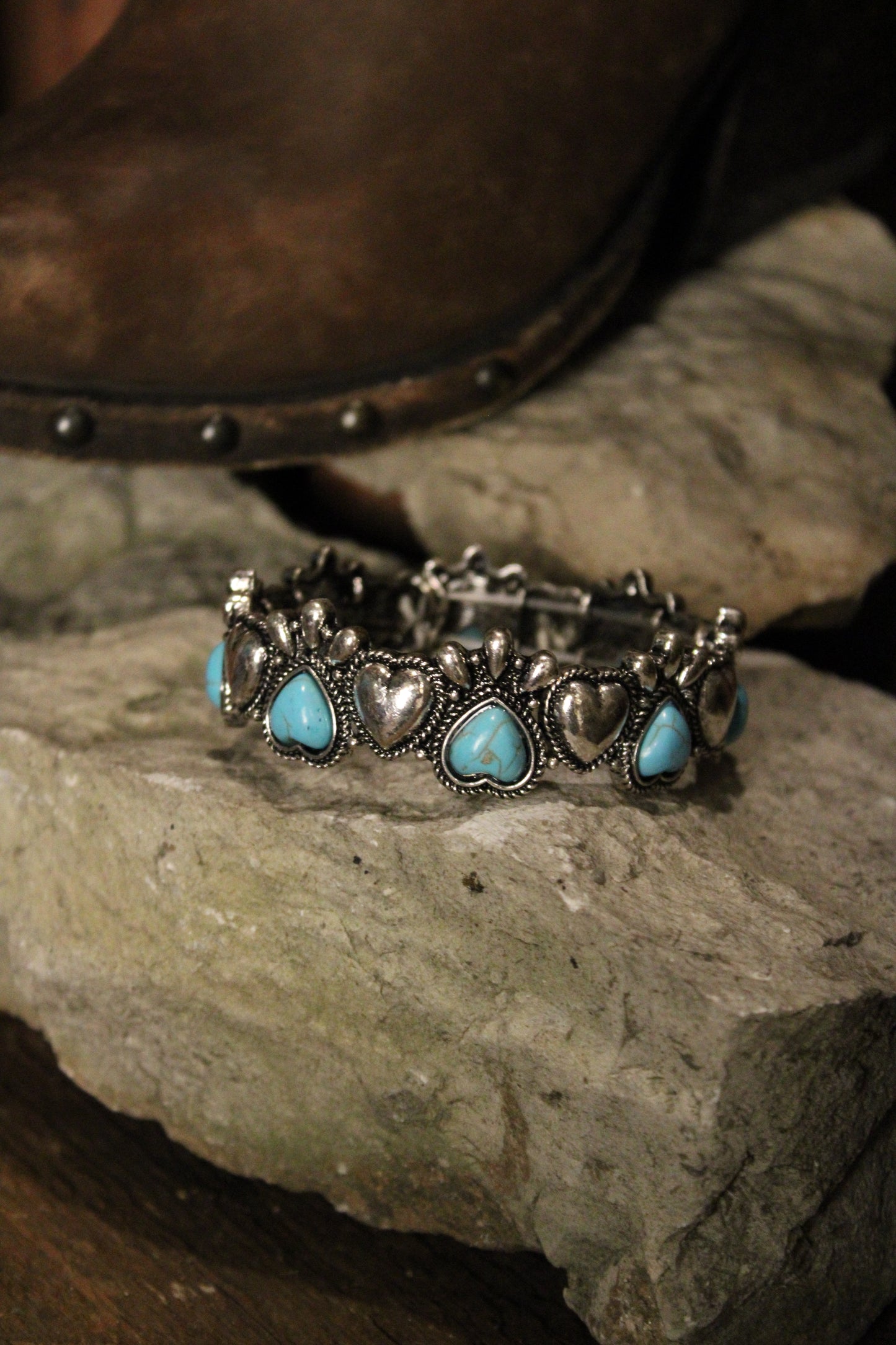 Teal Trails Heart Bracelet