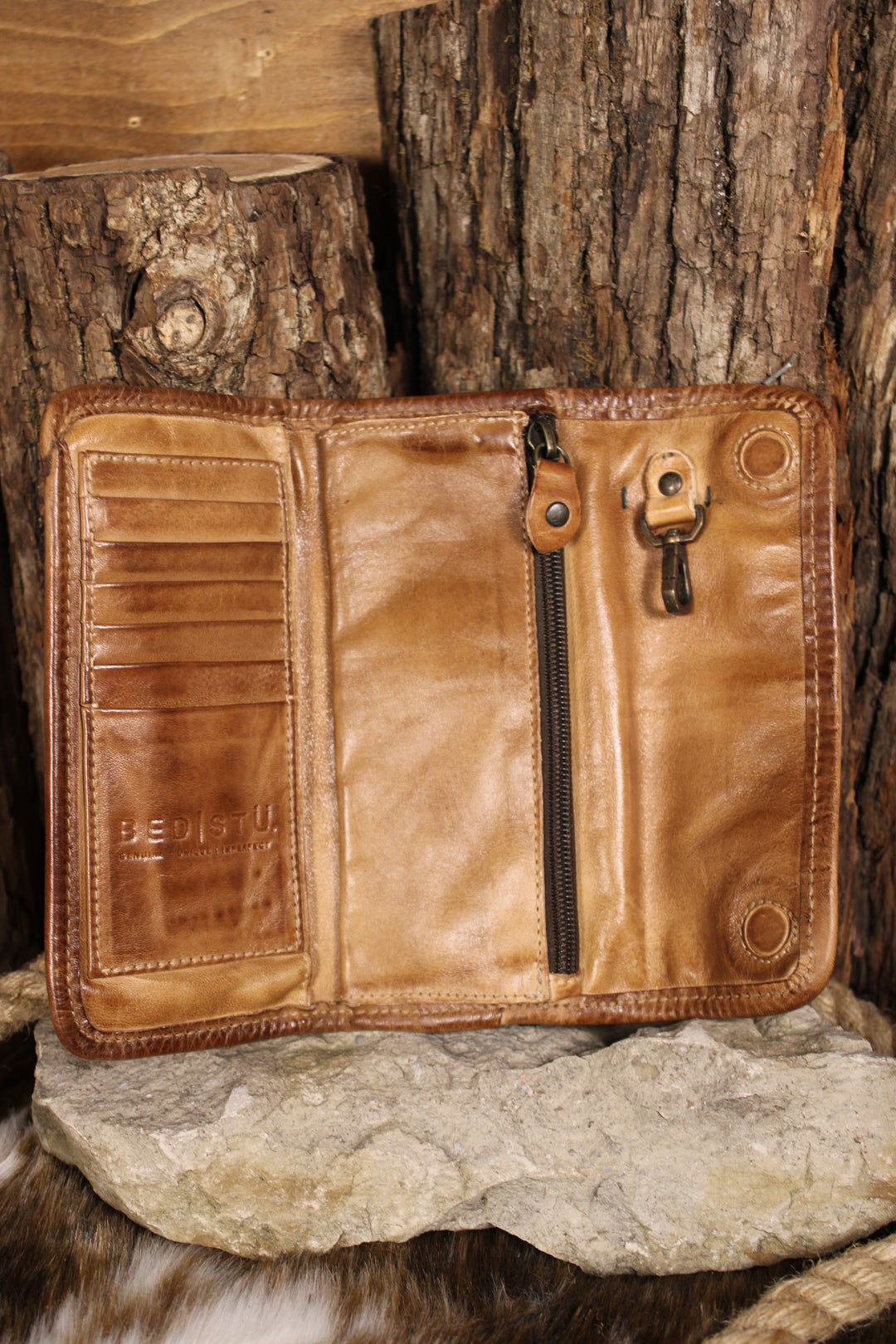 Canton Tan Rustic Wallet Clutch