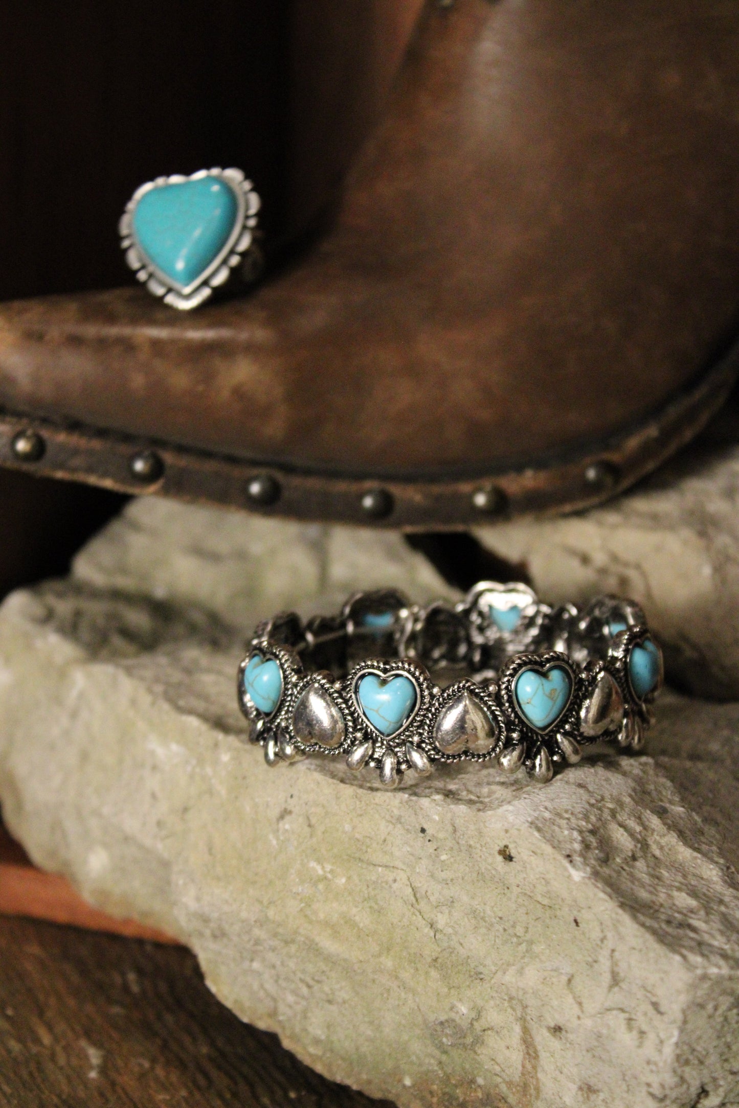 Teal Trails Heart Bracelet