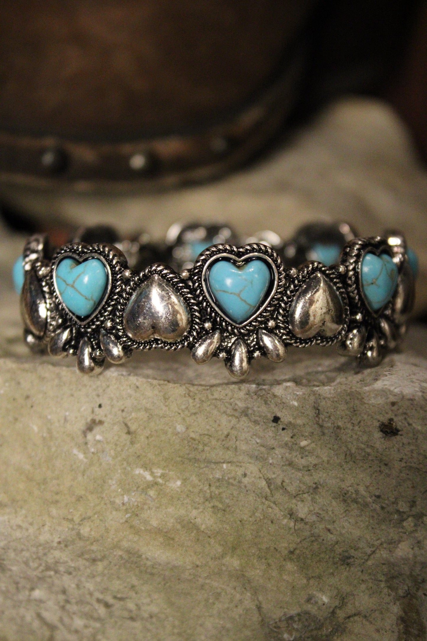 Teal Trails Heart Bracelet