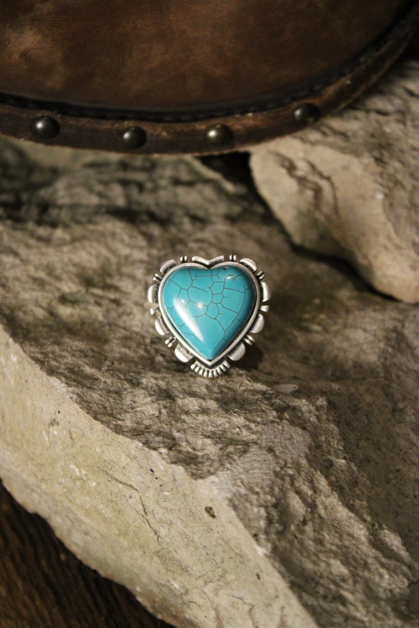 Teal Riverheart Ring