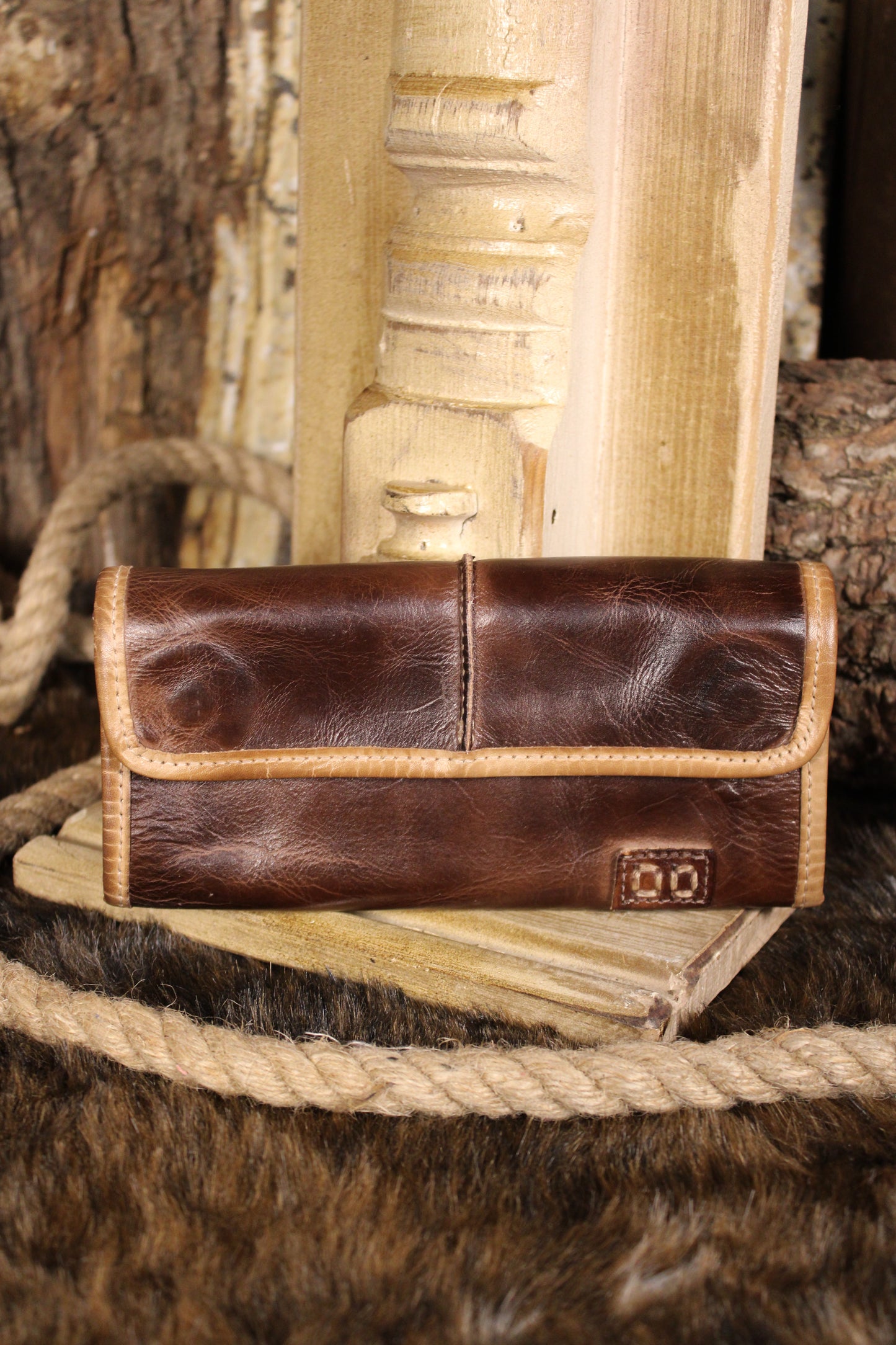 Canton Teak Oats Rustic Wallet Clutch