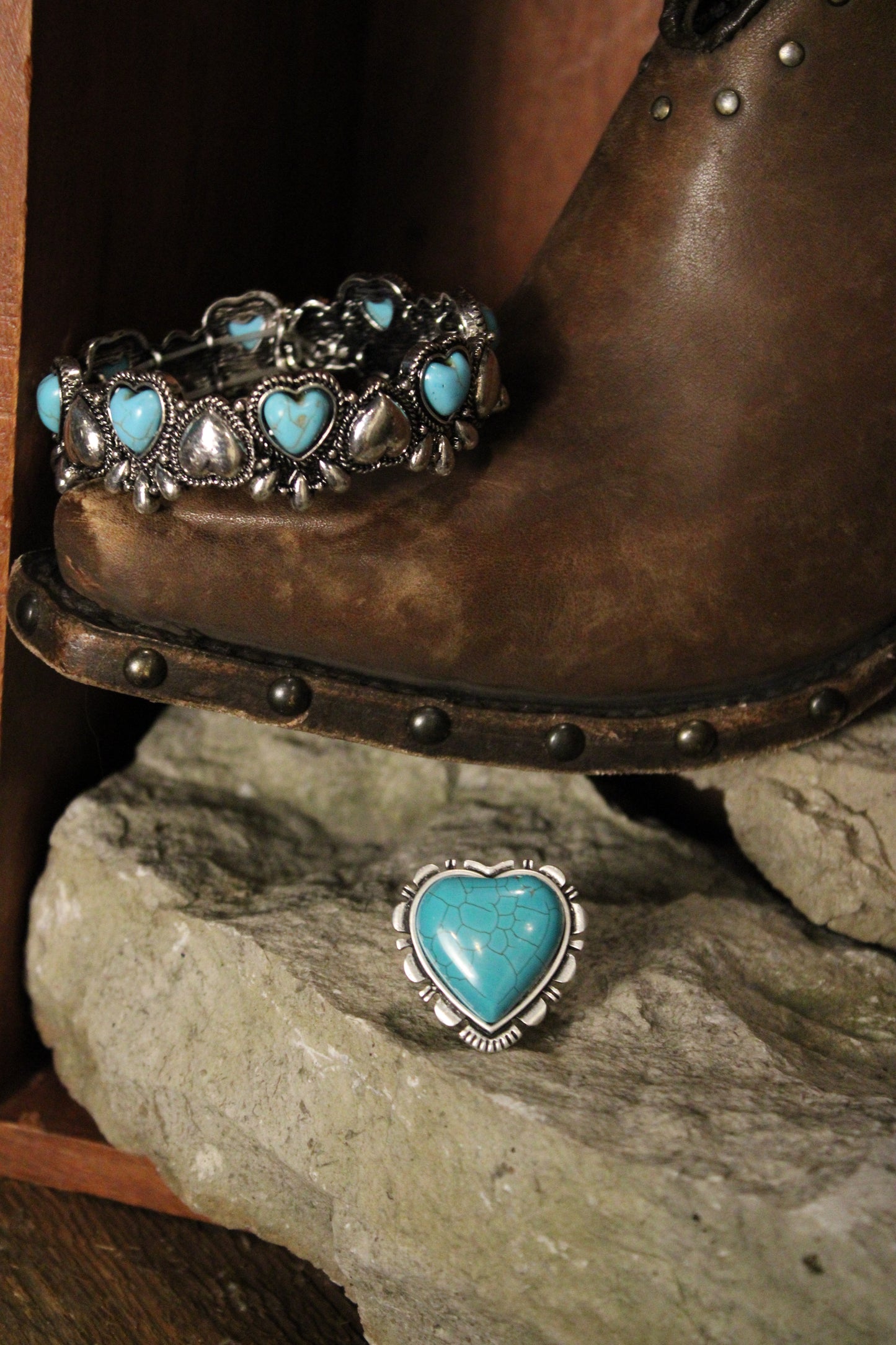 Teal Riverheart Ring