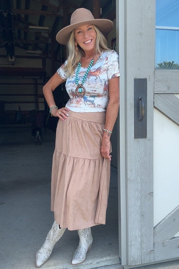 Whispering Sands Tiered Skirt
